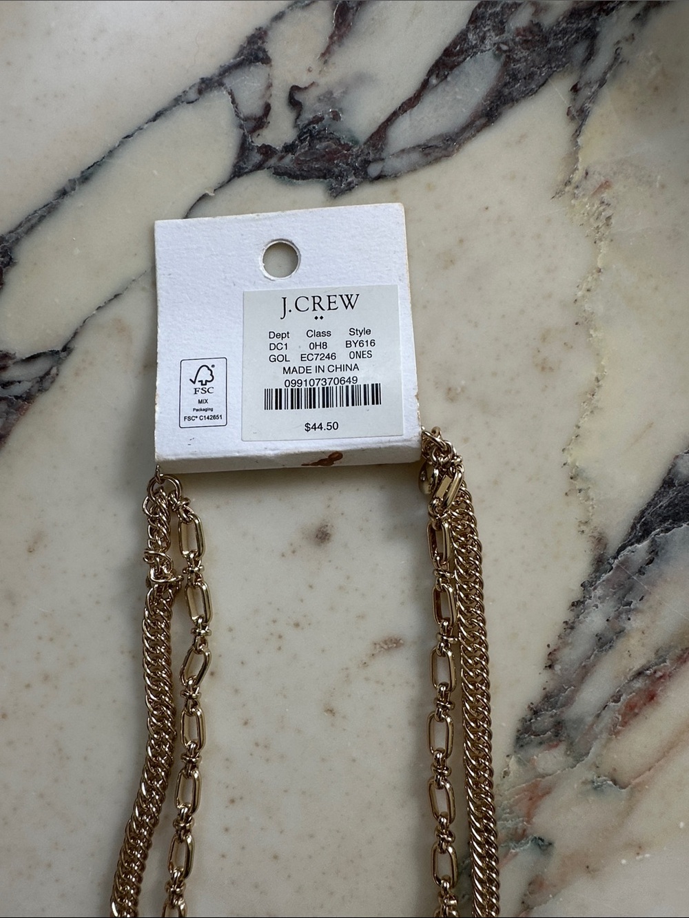 J. CREW Gold Layered Pendant Chain Necklace - Women Jewelry - Picture 3 of 4